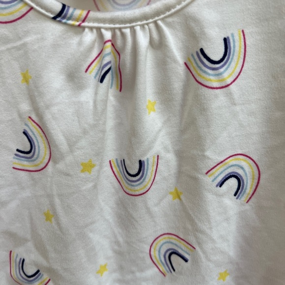 Maddie & Michelle 2T White and Rainbow Short Sleeve Girls Blouse Top - Picture 2 of 4